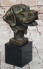 Water Dogs Black Yellow Chocolate Labrador Marble Bronze Sculpture Figure Art