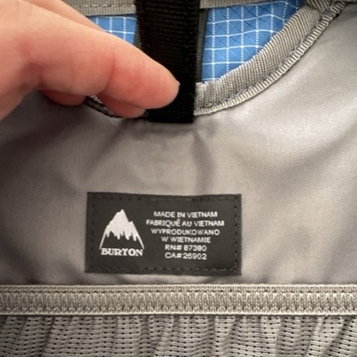 Burton Blue/Black Grid Hiking Backpack Zip Buckle Padded Straps