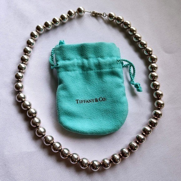 Tiffany & Co 925 Sterling Silver Bead Necklace 18