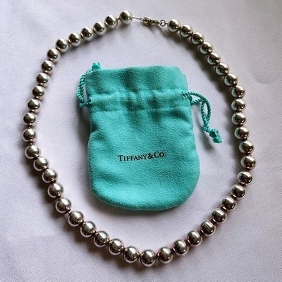 Tiffany & Co 925 Sterling Silver Bead Necklace 18