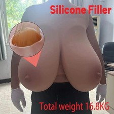 Crossdresser Silicone Breast Form Plate Fake Boobs Silicone Gel Filler X Cup
