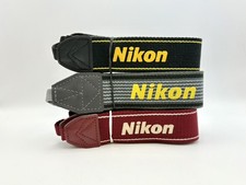 MINT Nikon 3x Camera Neck Straps Red Black Yellow Gray Stripe Vintage JAPAN