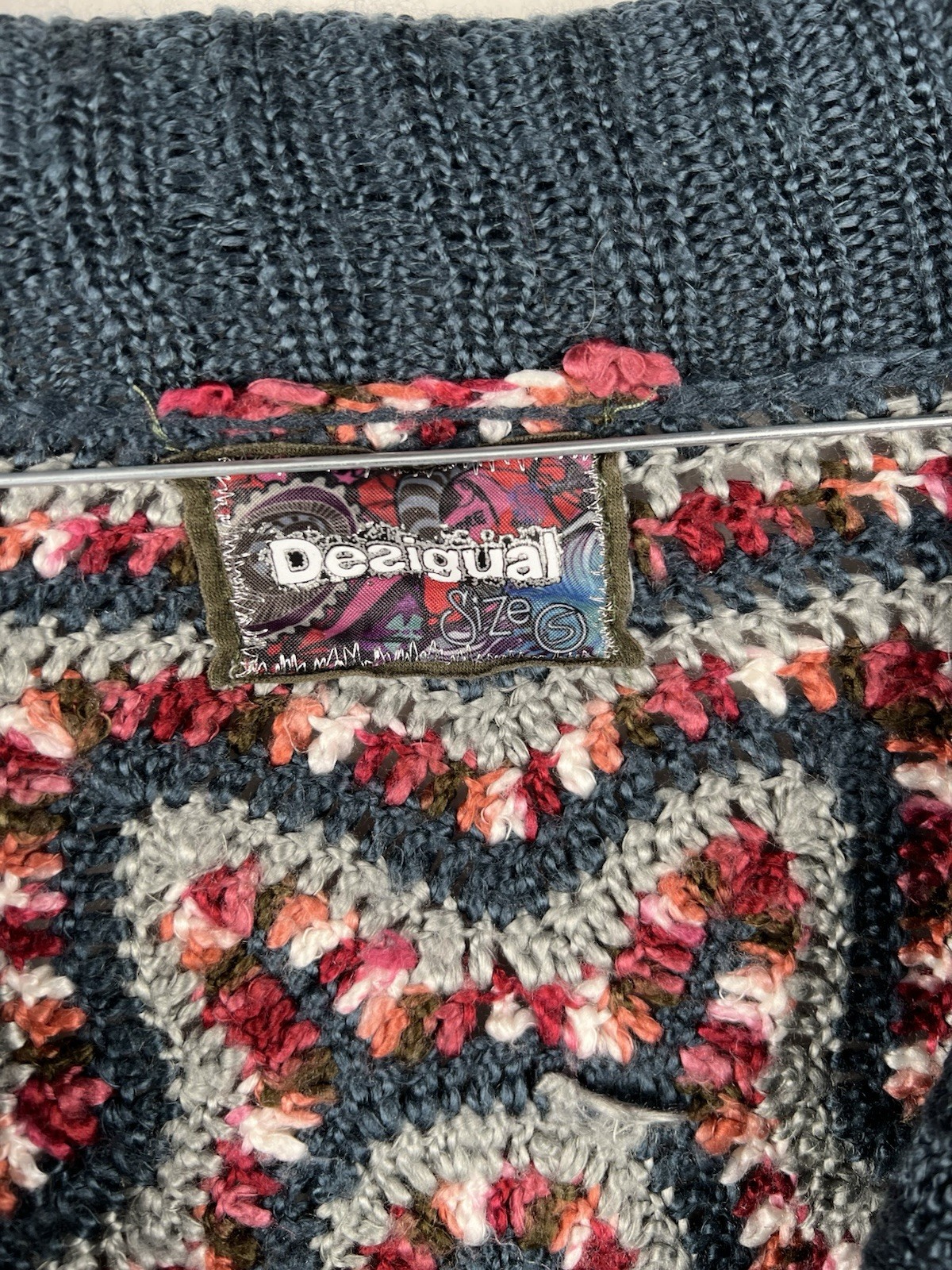 Desigual Multicolor Patchwork Patterned Knit Card… - image 6