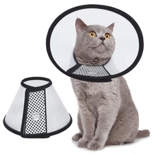 Vivifying Cat Cone Adjustable Recovery Pet Cone 8.1 Inches Lightweight Plasti...