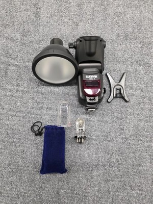 Sunpak 120J II Bare Bulb Flash - Reflector w Diffuser Case - E-TTL Canon - READ