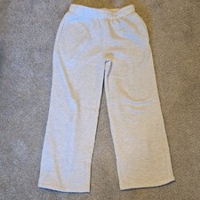 Womens Sz Medium Sweatpants Gray Wide Leg With Pockets Drawstring