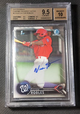2016 BOWMAN CHROME VICTOR ROBLES PRE-ROOKIE PROSPECT AUTO #CPA-VR BGS 9.5/10