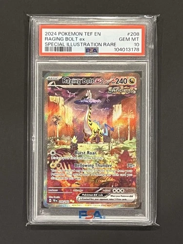 2024 POKEMON TEF EN-TEMPORAL FORCES #208 RAGING BOLT EX PSA 10