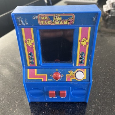 Ms Pac Man Mini Electronic Arcade Game 2018 Bandai Retro Style working but worn.