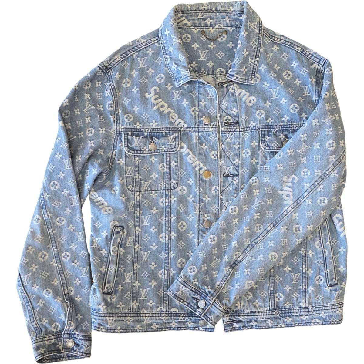 ルイ・ヴィトン×シュプリーム デニムジャケット Louis Vuitton x Supreme Monogram Denim Trucker Jacket | Size XL | eBay