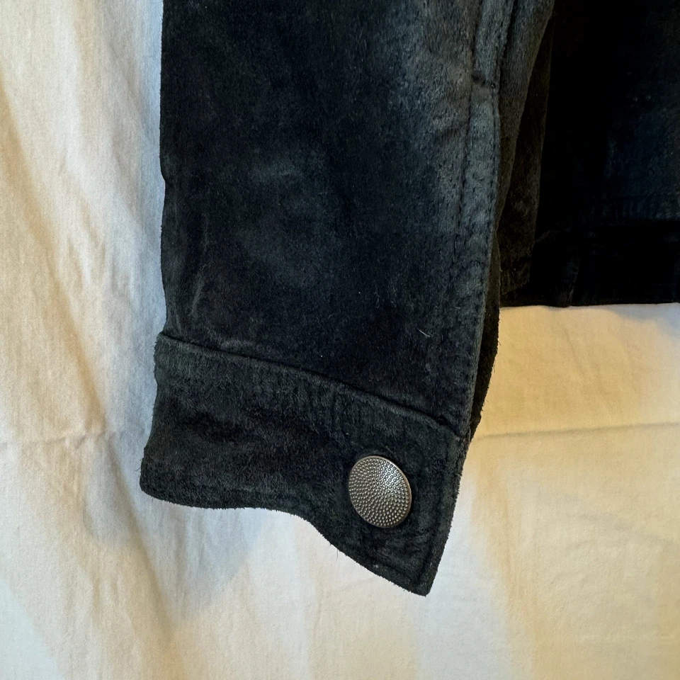 Jaqueta Kate Hill Feminina Couro Camurça Preta Plus Tamanho 16 Zíper Frontal Totalmente Forrada - Imagem 4 de 4