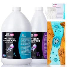 LET'S RESIN EPOXY RESIN Deep Pour Epoxy Resin 1.5 Gallon,2 to 4 Inch Depth Cr...