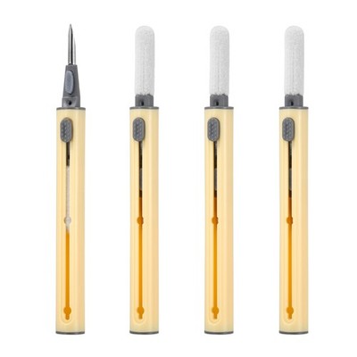 4PCS Earphone Cleaner Kit - Multi-Function Cleaner Kit Soft Brush,Light Yellow