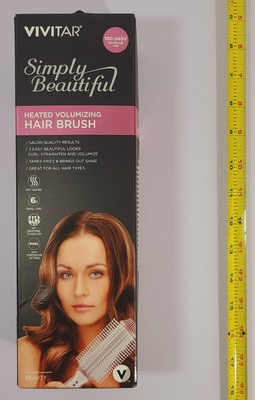 NIB Vivitar Heated Styling Hair Brush, Curl Volumize and Straighten, 6' Cord New