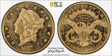 1877 Double Eagles Liberty Head PCGS MS-61 PL