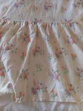 Cotton Blend Deep Single Fitted Bed Valance Sheet Floral Cream 190cm*130cm*55cm
