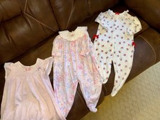 Vintage Baby Girl Sleepers Gown 12-18 Months Lot of 3