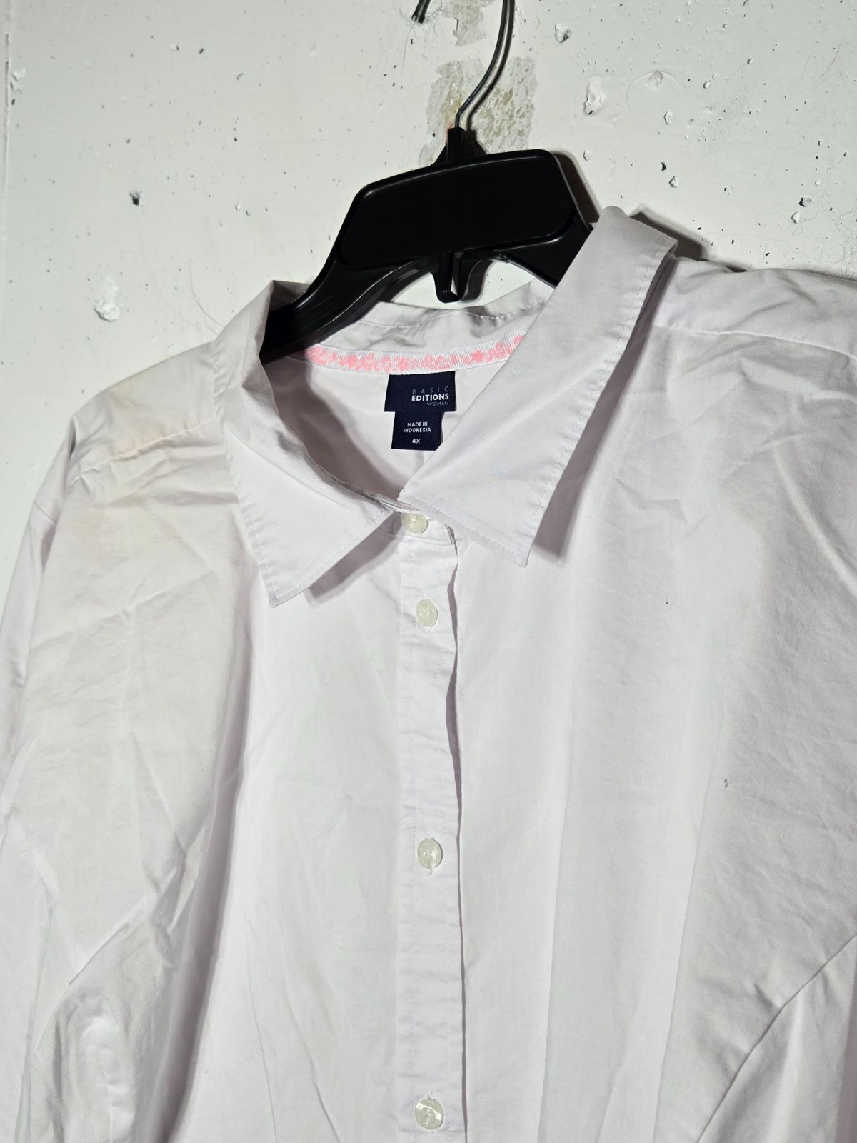 Basic Editions Womens White Button Front Long Sle… - image 5