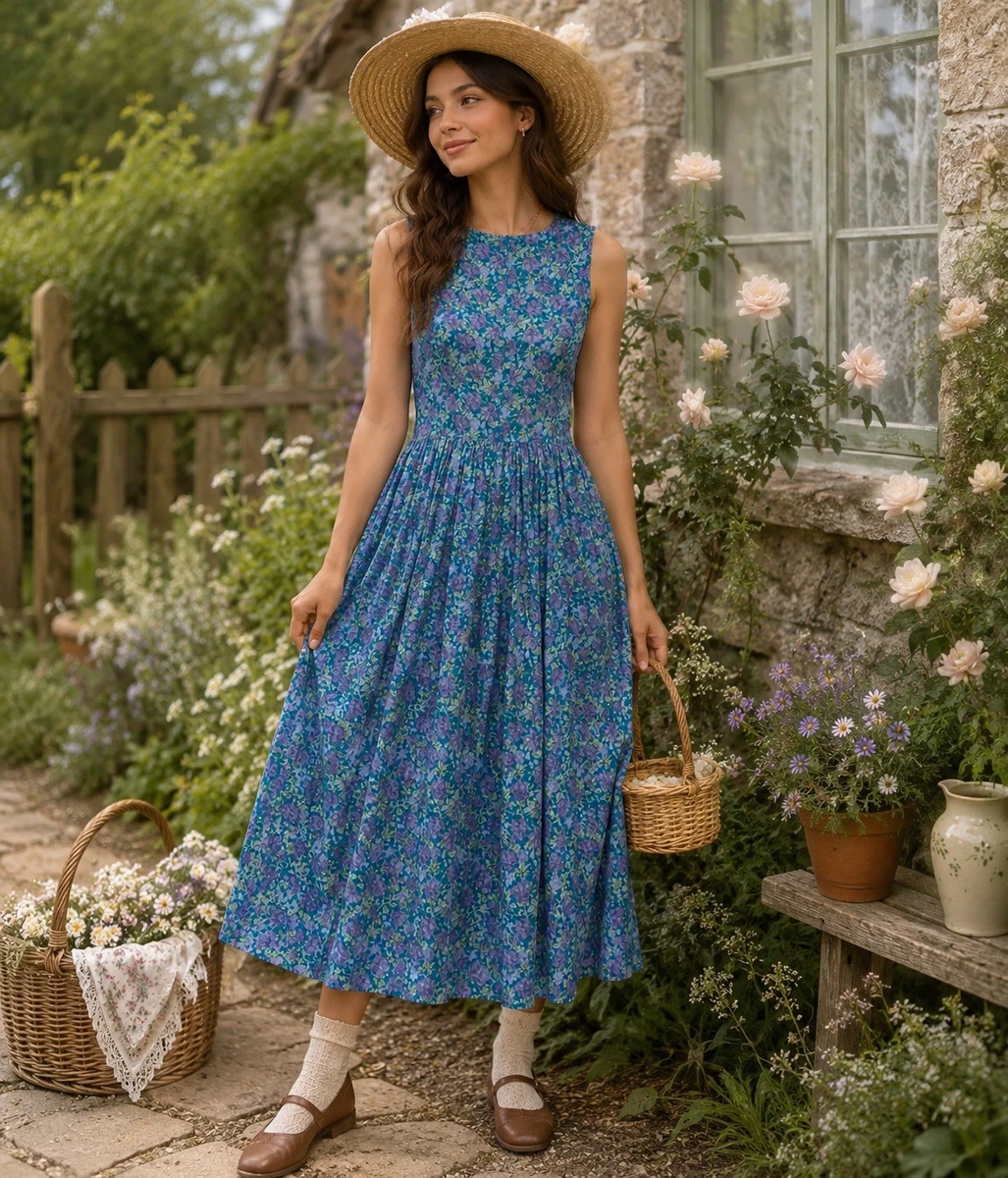 laura ashley dresses 1980's McCall's Drop Waist Dress with Pleated Skirt and S  Backroom Finds Handmade with nice fabric and good craftsmanship Nostalgia and Memories of Laura