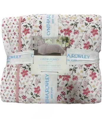 Cynthia Rowley Pink and Multicolored Floral King Quilt Set 106 x92 