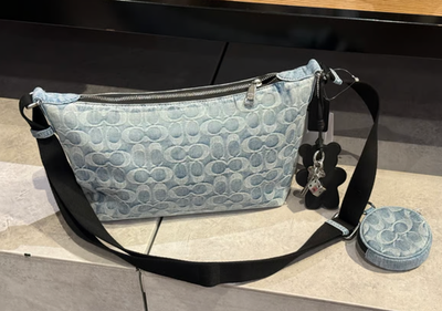 NWT Coach Small Finn Crossbody With Pouch In Loved Signature Denim