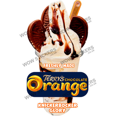 Terrys orange Eis Knickerbocker Glory Aufkleber Abziehbilder (Größe wählbar)