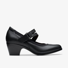 Clarks Original Women's Emily2 Janna Black Leather 26184129