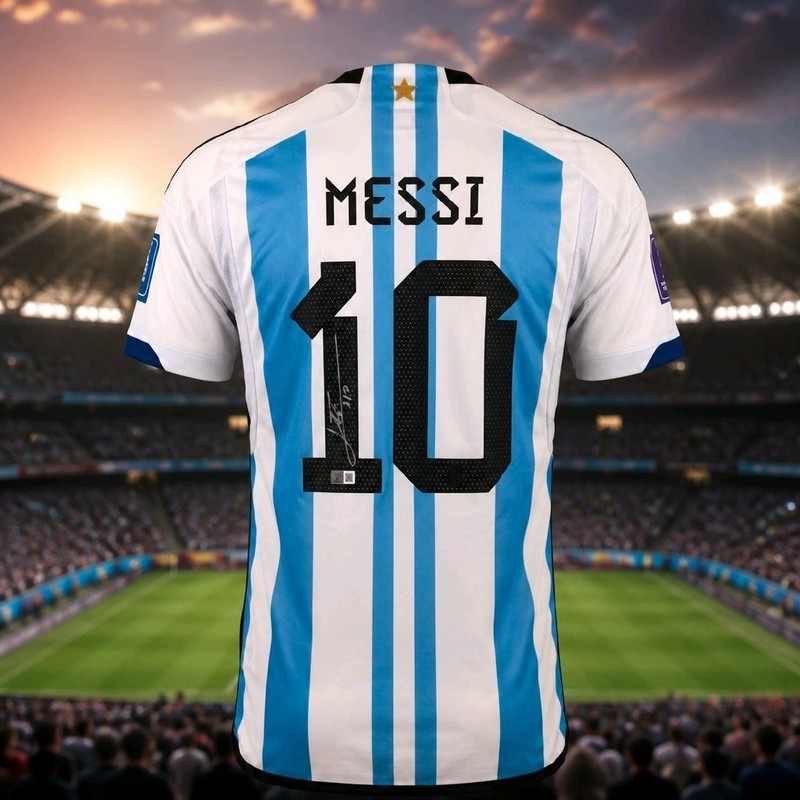 Lionel Messi Auto Witnessed Argentina 2022-23 Home Jersey COA