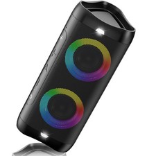 Portable Bluetooth Speaker with Lights, 30W Stereo Sound, Bass Boost, IPX5 Wa...