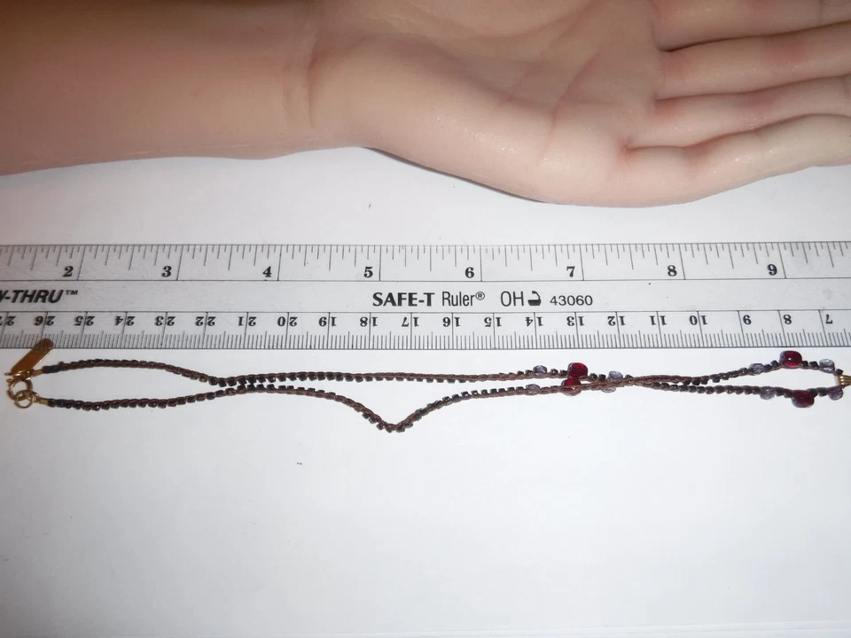 Delicado collar colgante Holly Yashi 14K cierre GF cuentas de cristal de ganchillo de 16,5" Foto 4 de 4