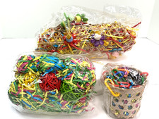 NIP 3 Pack Bird Chewing Toys Colorful Foraging Shredding Bells Budgie Parrot