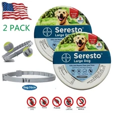 2X  8 Month 18+lbs Flea & Tick Prevention Collar for Large Dogs New Seal   **