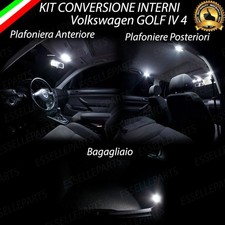 KIT LED INTERNI PER VW GOLF 4 IV PLAFONIERA ANT+POST+BAG 6000K CANBUS NO ERROR