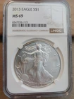 2013 American Silver Eagle NGC MS69 Brown Label