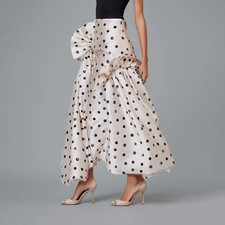 Hit Color Polka Dot Elegant Skirts For Women High Waist Patchwork Folds Temperam