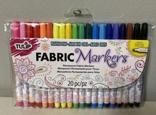 Tulip Permanent Nontoxic Fabric Markers, 20 Pack, Multicolor Fine Tip NEW