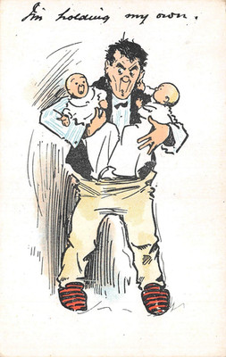 POSTKARTE COMIC ICH HALTE MEINEN EIGENEN VATER KINDER