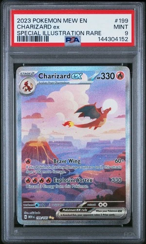 2023 POKEMON MEW EN-151 SPECIAL ILLUSTRATION RARE #199 CHARIZARD EX PSA 9