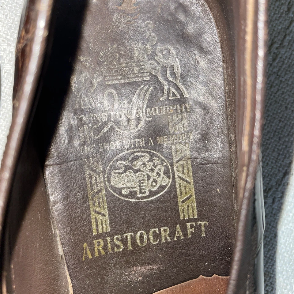 Johnston & Murphy Aristocraft Men’s Dress Loafers Size 10.5 D Brown Faux Gator - Image 2 of 4