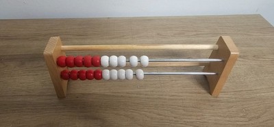 Hand2Mind Rekenrek 20 Bead Abacus Red White Early Math Counting Tool READ