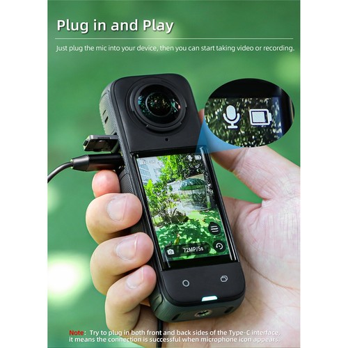 Microfono Lavalier per X4 Microfono Lavalier Fotocamera Sportiva7935 - Foto 6 di 10