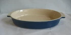 LE CREUSET 16"x 10” Oval Blue Stoneware Casserole Baking Dish Au Gratin 10-30