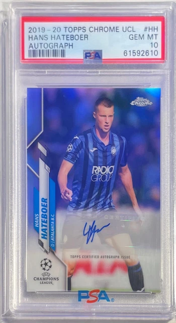 HANS HATEBOER 2019-20 TOPPS CHROME UCL AUTO REFRACTOR #HH PSA 10 GEM MINT POP 3