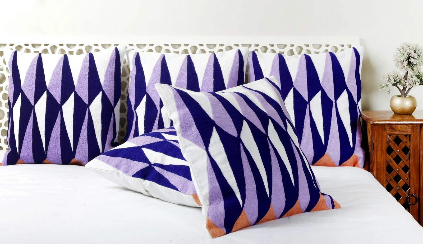 Ethnic Suzani Pillow Case Embroidered Cushion Cover 16x16 Square Throw Pillows