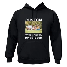 Custom Personalized Hoodie Sweatshirt Print Your Logo Photo Text Custom Made