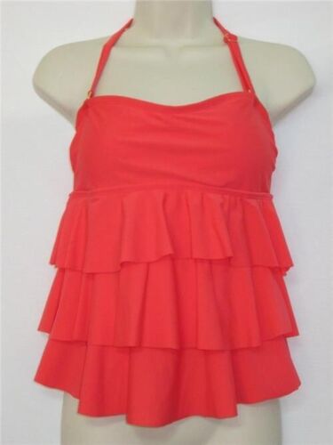 NWT Island Escape 2 Piece Ruffle Tankini Top with Skirtini Coral Color Size 8 - Picture 2 of 6