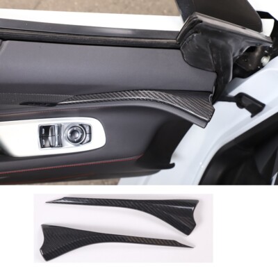 Real Carbon Fiber Interior Doors and Windows Cover For Corvette C8 2020 ...