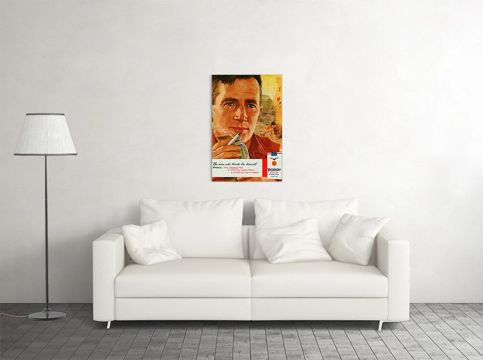 Arte de pared original vintage para el hogar Viceroy American Cigarettes 1945 - PÓSTER 20x30 Foto 3 de 4