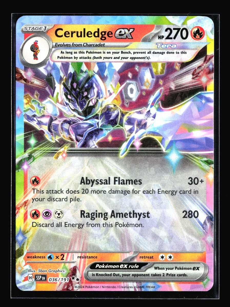 Ceruledge Ex 2024 Surging Sparks #036/191 SSP Double Rare Pokemon