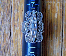 Vintage 925 Sterling Silver Filigree Ring Size 8
